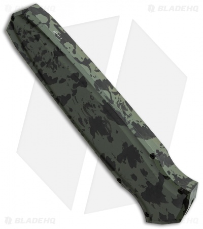 J.A. Harkins HHK Triton IIA Green Camo OTF Automatic Knife (4" Camo)