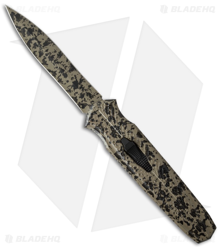 J.A. Harkins HHK Triton IIA Tan Speckle OTF Automatic Knife (4" Camo)