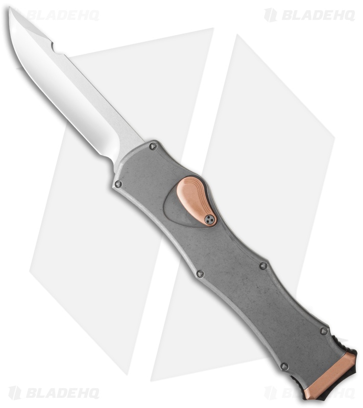 Heretic Knives Hydra Drop Point OTF Automatic Knife Cu/CF (3.6" Mirror)