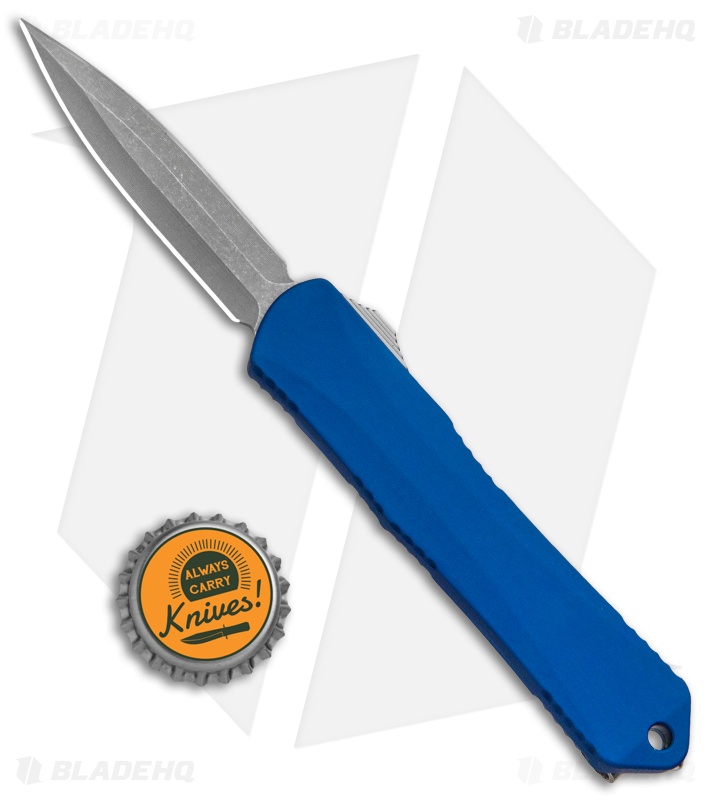 Heretic Knives Manticore-S Double Edge OTF Blue (2.63" Battleworn)