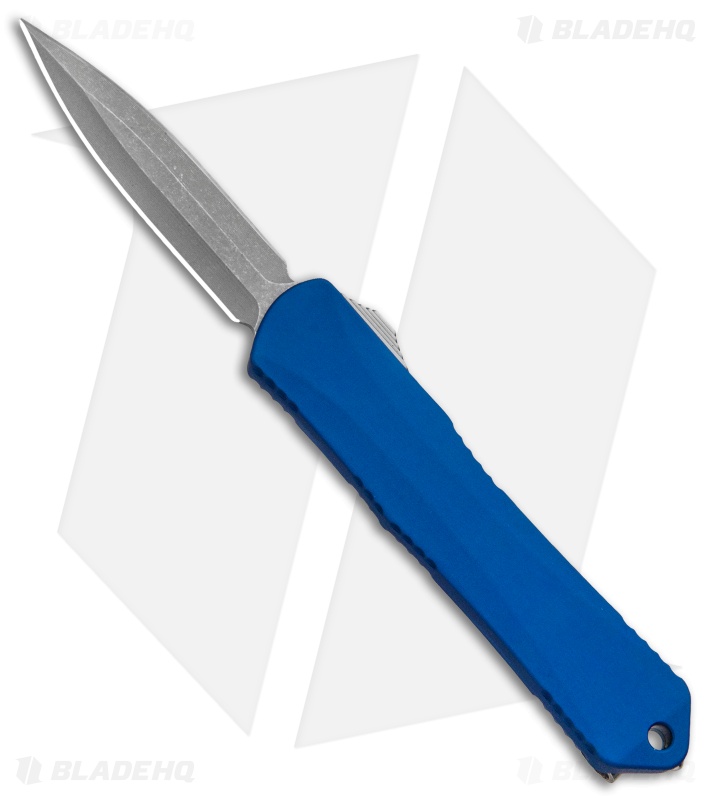Heretic Knives Manticore-S Double Edge OTF Blue (2.63" Battleworn)
