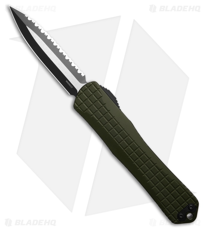 Heretic Knives Manticore X MagnaCut D/E Green Aluminum (3.6 Two-Tone Full Serr)