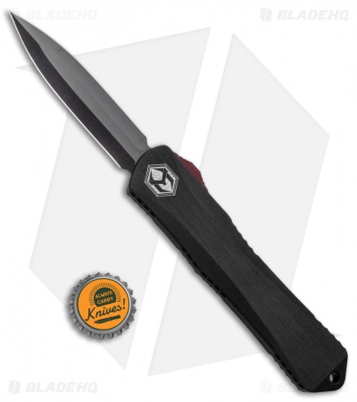 Heretic Knives Manticore-X Double Edge OTF Black/Red G-10 Button (3.75" Black)