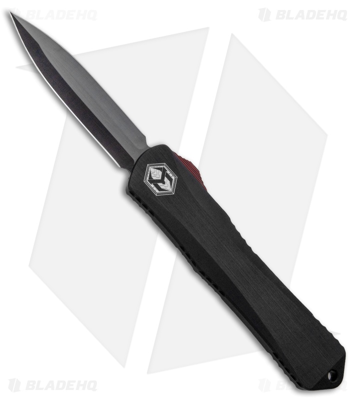 Heretic Knives Manticore-X Double Edge OTF Black/Red G-10 Button (3.75" Black)