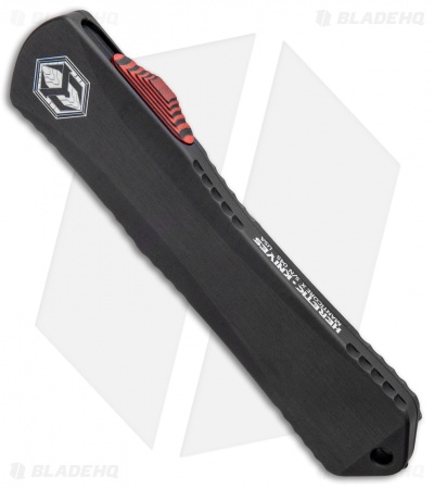 Heretic Knives Manticore-X Double Edge OTF Black/Red G-10 Button (3.75" Black)
