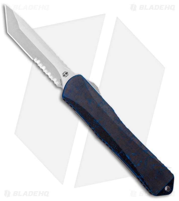 Heretic Knives Manticore-X Tanto OTF Breakthrough Blue (3.75" Stonewash) Serr