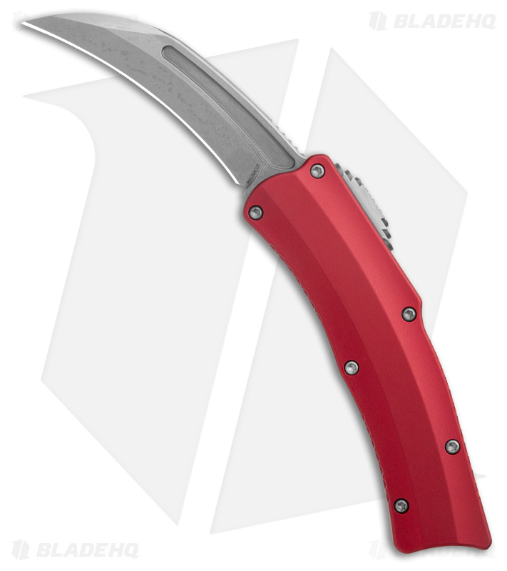 Heretic Knives ROC D/A OTF Automatic Knife Red Aluminum (3" SW)