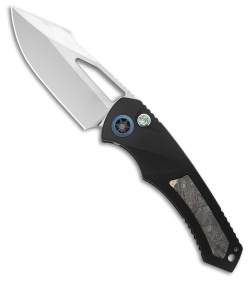 Heretic Knives Pariah Button Lock Knife Black Aluminum (3.8" Mirror)