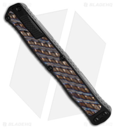 Heretic Cleric II D/E Auto Knife Black W/Flamed Titanium Inlay (4" DLC) 