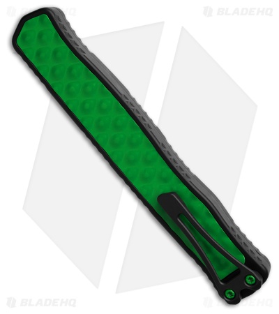 Heretic Cleric II MagnaCut Automatic Knife Black/Green Steel (4.25" Black Serr)