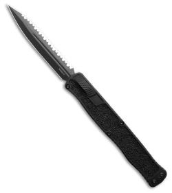 Heretic Cleric II OTF Auto Knife Black Aluminum/Rubber (4.25" DLC D/E Full Serr)