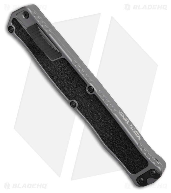 Heretic Cleric II OTF Auto Knife Gray Aluminum/Rubber (4.25" DLC Full Serr)