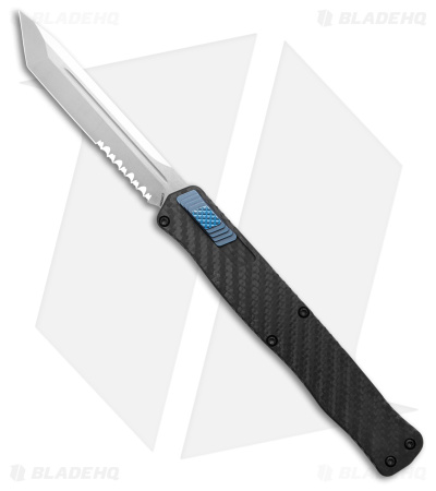 Heretic Cleric II Tanto OTF Automatic Knife W/CF Inlay  (4.2"  Serrated SW)
