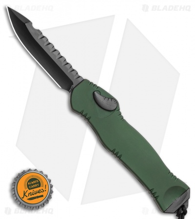 Heretic Knives Hydra OTF Automatic Knife Green S/E (3.625" Black)