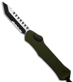 Heretic Knives Hydra Tanto OTF Automatic Knife OD Green (3.6" DLC Two-Tone)