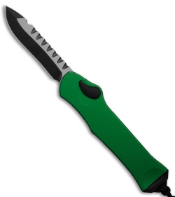 Heretic Knives Hydra Recurve OTF Automatic Knife Toxic Green (3.6" DLC Two-Tone)