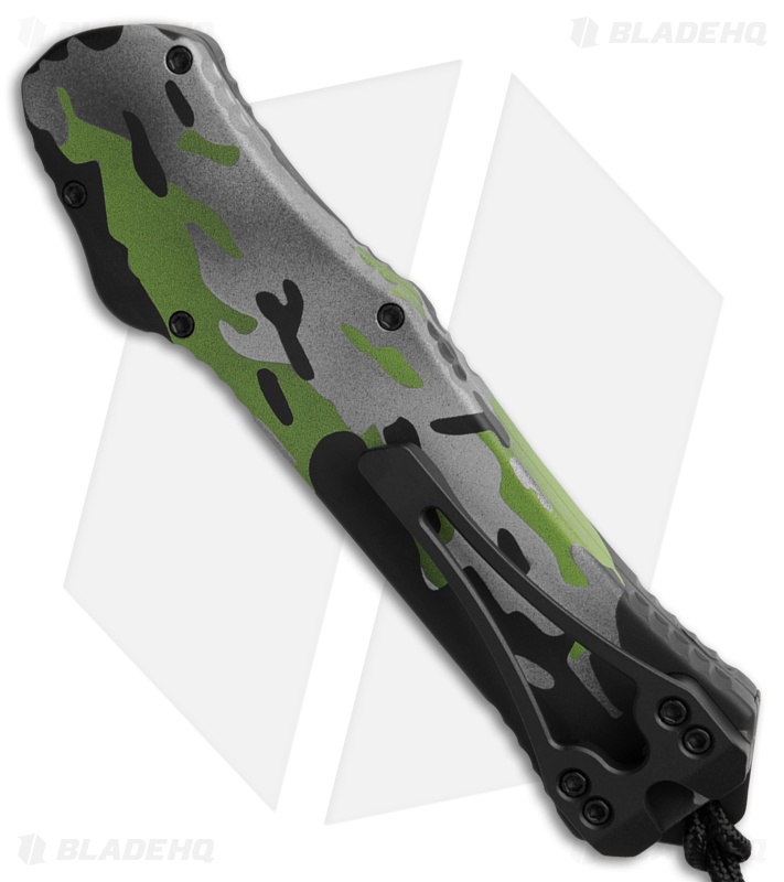 Heretic Knives Hydra Recurve S/A OTF Auto Knife Camo (3.6" Two-Tone Serr)