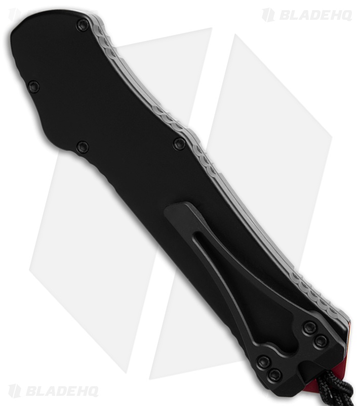 Heretic Knives Hydra MagnaCut S/A OTF Knife Black/Red Predator (3.6" Two-Tone)