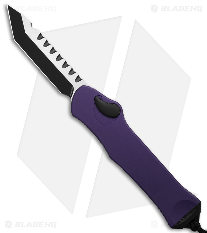 Heretic Knives Hydra Tanto S/A OTF Automatic Knife Purple (3.6" Two-Tone)