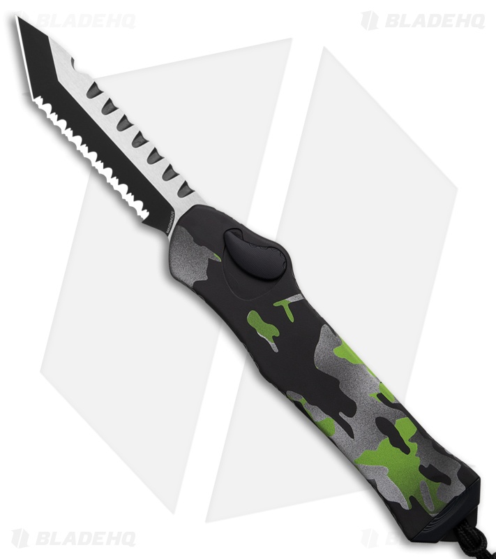 Heretic Knives Hydra MagnaCut S/A OTF Auto Knife Camo (3.6" 2-Tone Full Serr)