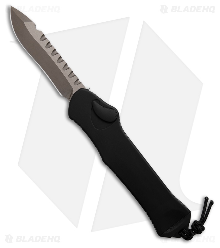 Heretic Knives Hydra Recurve S/A OTF Automatic Knife Black (3.6" Bronze)