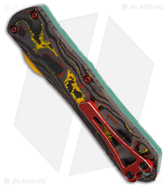 Heretic Knives Manticore E Bowie OTF Knife Bounty Hunter Al (3.1" Two-Tone Serr)