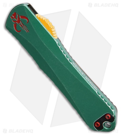 Heretic Knives Manticore E Bowie OTF Knife Bounty Hunter Al (3.1" Two-Tone Serr)