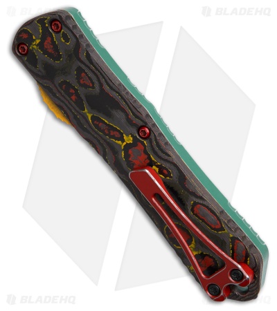 Heretic Knives Manticore E Bowie OTF Knife Bounty Hunter Al (3.1" Two-Tone Full Serr)