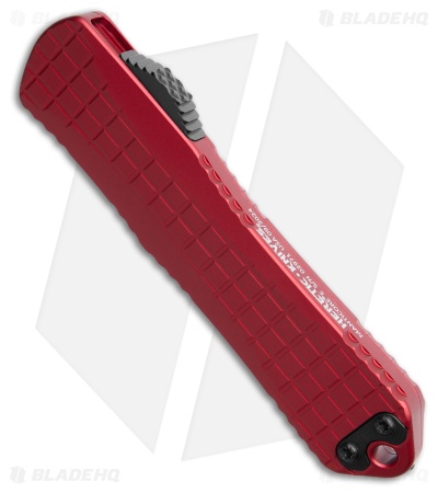 Heretic Knives Manticore E Bowie OTF Knife Red Frag Aluminum (3.25" DLC)