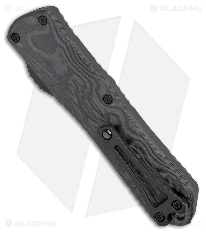 Heretic Knives Manticore E Bowie OTF Knife Purple Carbon Fiber (3.1" DLC Serr)