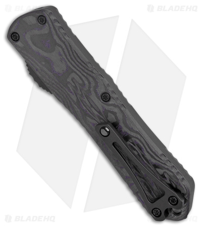Heretic Knives Manticore E Bowie OTF Knife Purple Carbon Fiber (3.1" DLC Serr)