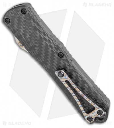 Heretic Knives Manticore-E D/A OTF Knife Black Tanto CF Back Cover (3.125" DLC)
