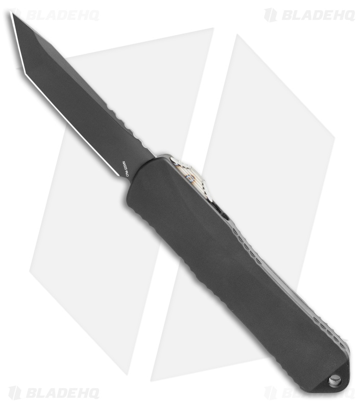 Heretic Knives Manticore-E D/A OTF Knife Black Tanto CF Back Cover (3.125" DLC)