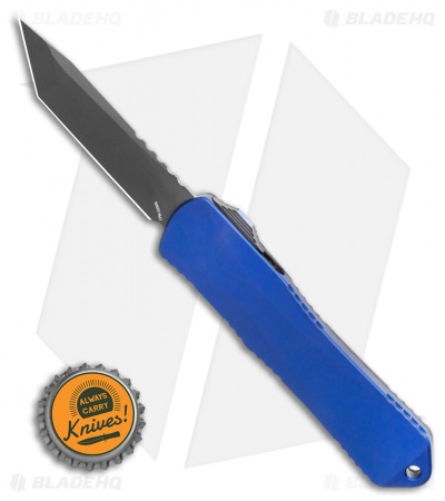 Heretic Knives Manticore-E D/A OTF Knife Blue Tanto CF Back Cover (3.125" DLC)