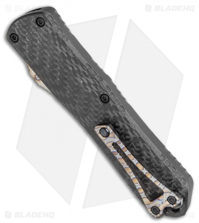 Heretic Knives Manticore-E D/A OTF Knife D/E Black/CF Back Cover (3.125" DLC)