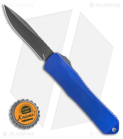 Heretic Knives Manticore-E D/A OTF Knife Blue Recurve CF Back Cover (3.125" DLC)