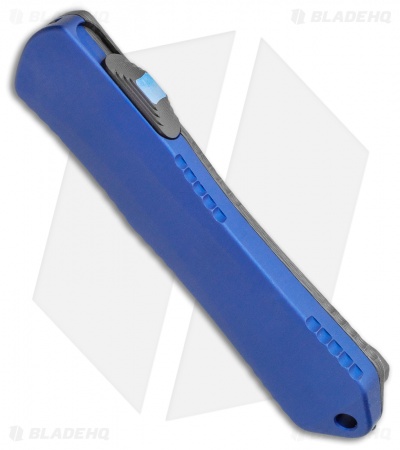 Heretic Knives Manticore-E D/A OTF Knife Blue Recurve CF Back Cover (3.125" DLC)