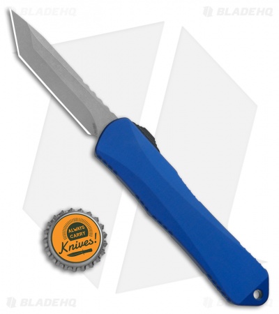 Heretic Knives Manticore-E OTF D/A Knife Blue Tanto (3.125" Battleworn)