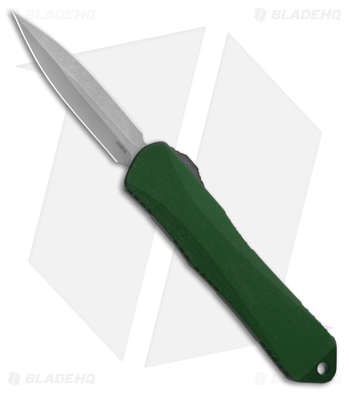 Heretic Knives Manticore-E D/A OTF Knife Green D/E (3.125" Battleworn)