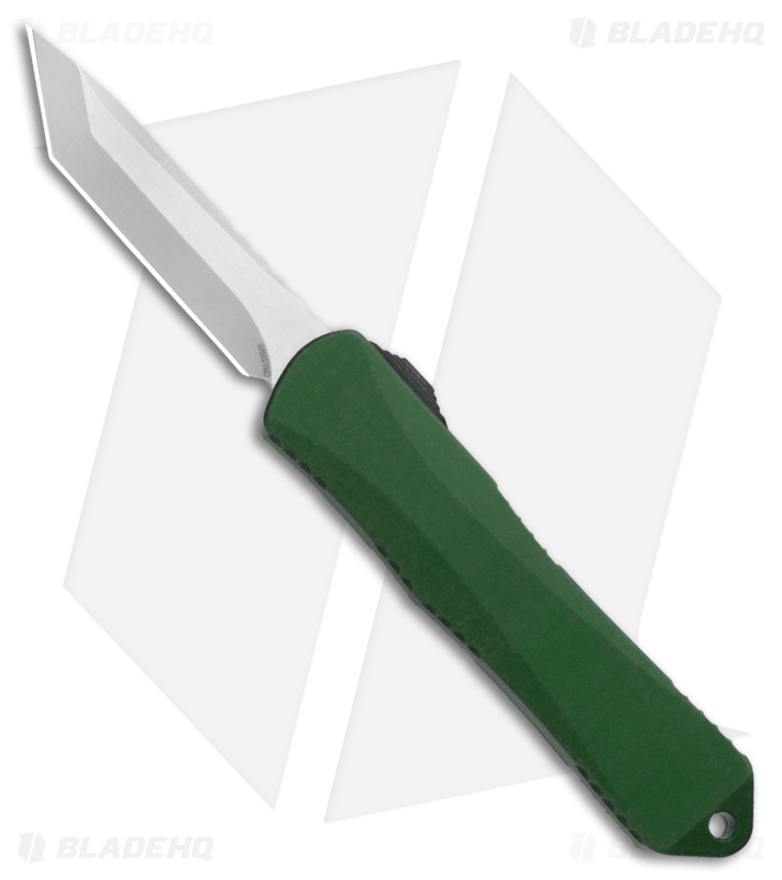 Heretic Knives Manticore-E D/A OTF Knife Green Tanto (3.125" Stonewash)