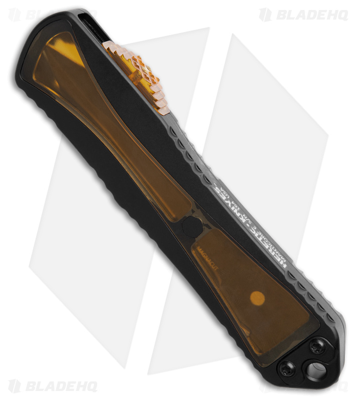 Heretic Knives Manticore-E D/E Automatic OTF Knife Ultem (3.15" Black DLC Serr)