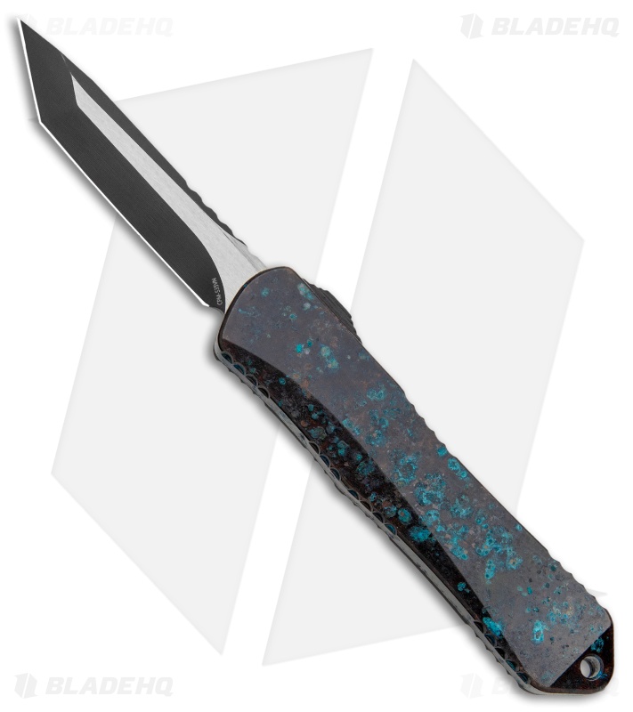Heretic Knives Manticore-E Tanto OTF Chemtina copper CF (3.125" DLC)