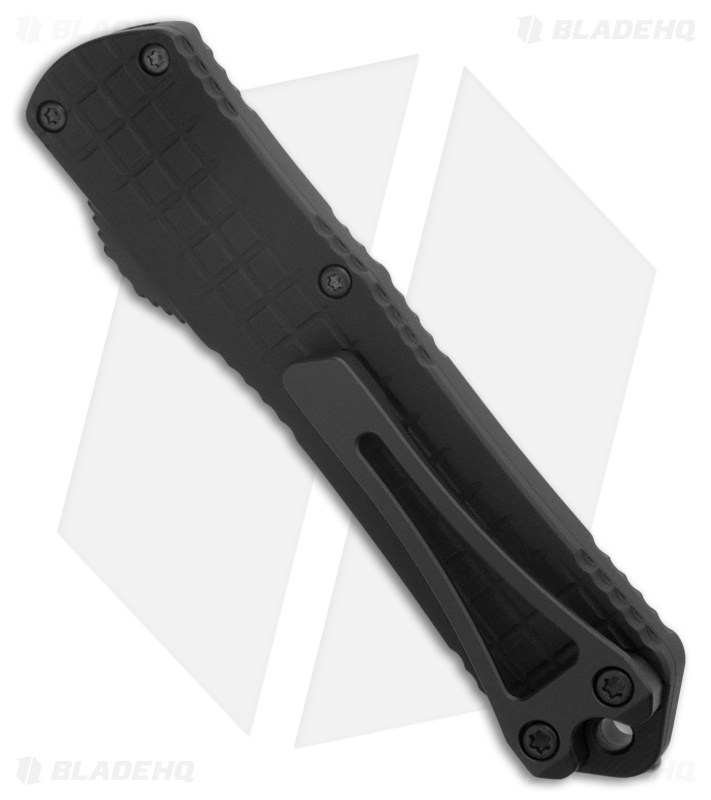 Heretic Knives Manticore S Bowie OTF Knife Black Frag Aluminum (2.6" DLC)