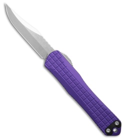 Heretic Knives Manticore S Bowie OTF Knife Purple Frag Aluminum (2.6" Stonewash)