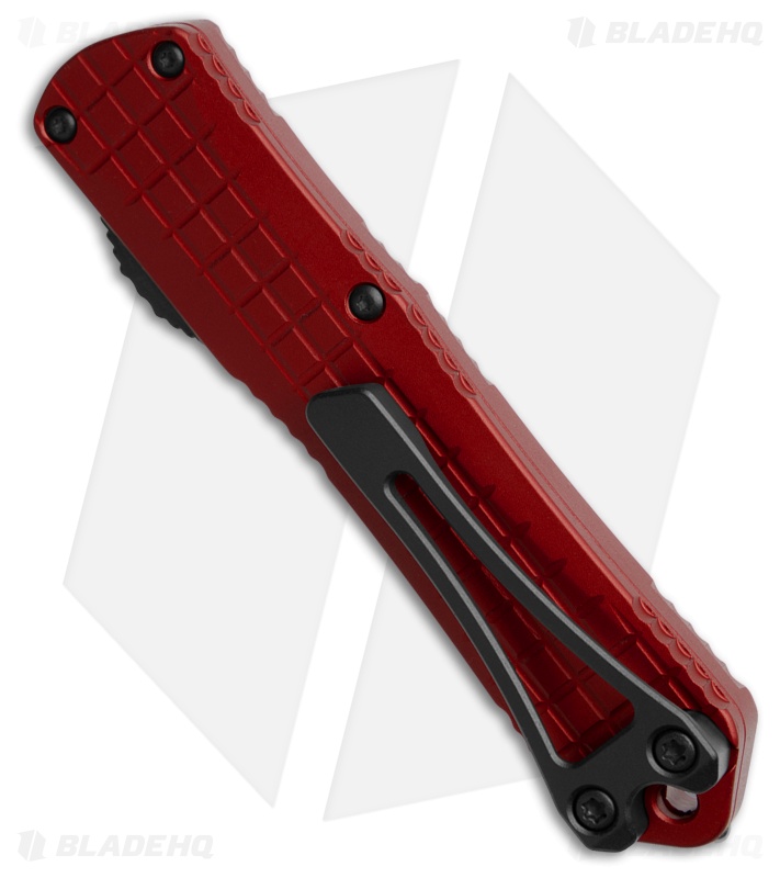 Heretic Knives Manticore S Bowie OTF Automatic Knife Red Aluminum (2.6" DLC)