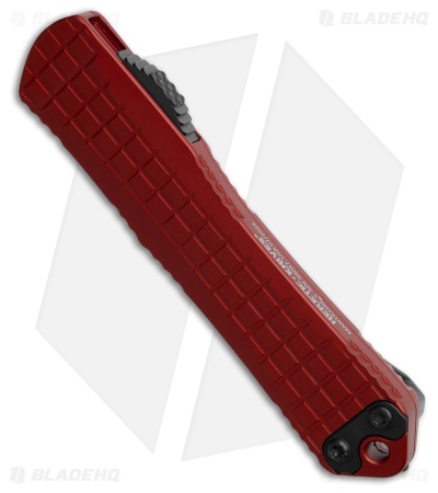 Heretic Knives Manticore S Bowie OTF Automatic Knife Red Aluminum (2.6" DLC)