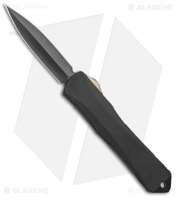 Heretic Knives Manticore-S Double Edge OTF Black Marbled CF (2.63" Hand-Ground)