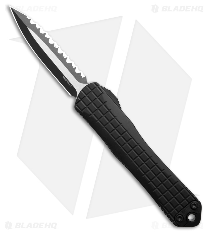 Heretic Knives Manticore S OTF Knife Black Frag Al (2.63" Two-Tone Full Serr)