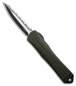 Heretic Knives Manticore S OTF Knife OD Green Frag Al (2.63" Two-Tone Full Serr)