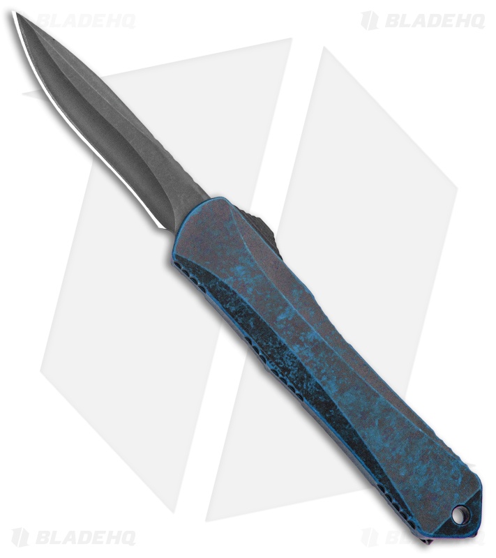 Heretic Knives Manticore-S Recurve OTF Knife Breakthrough Blue (2.63" Black DLC)